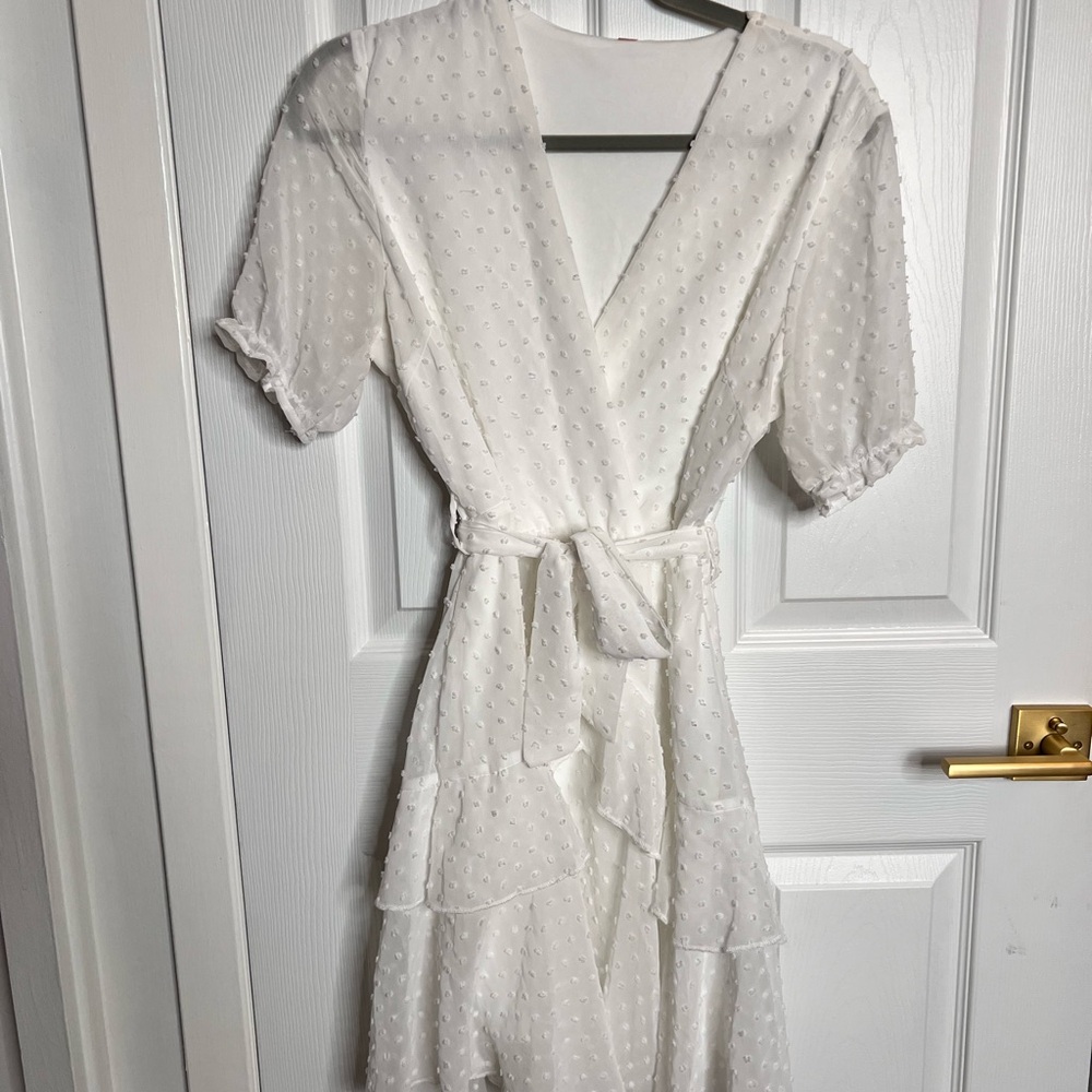 Elegant White Wrap Dress